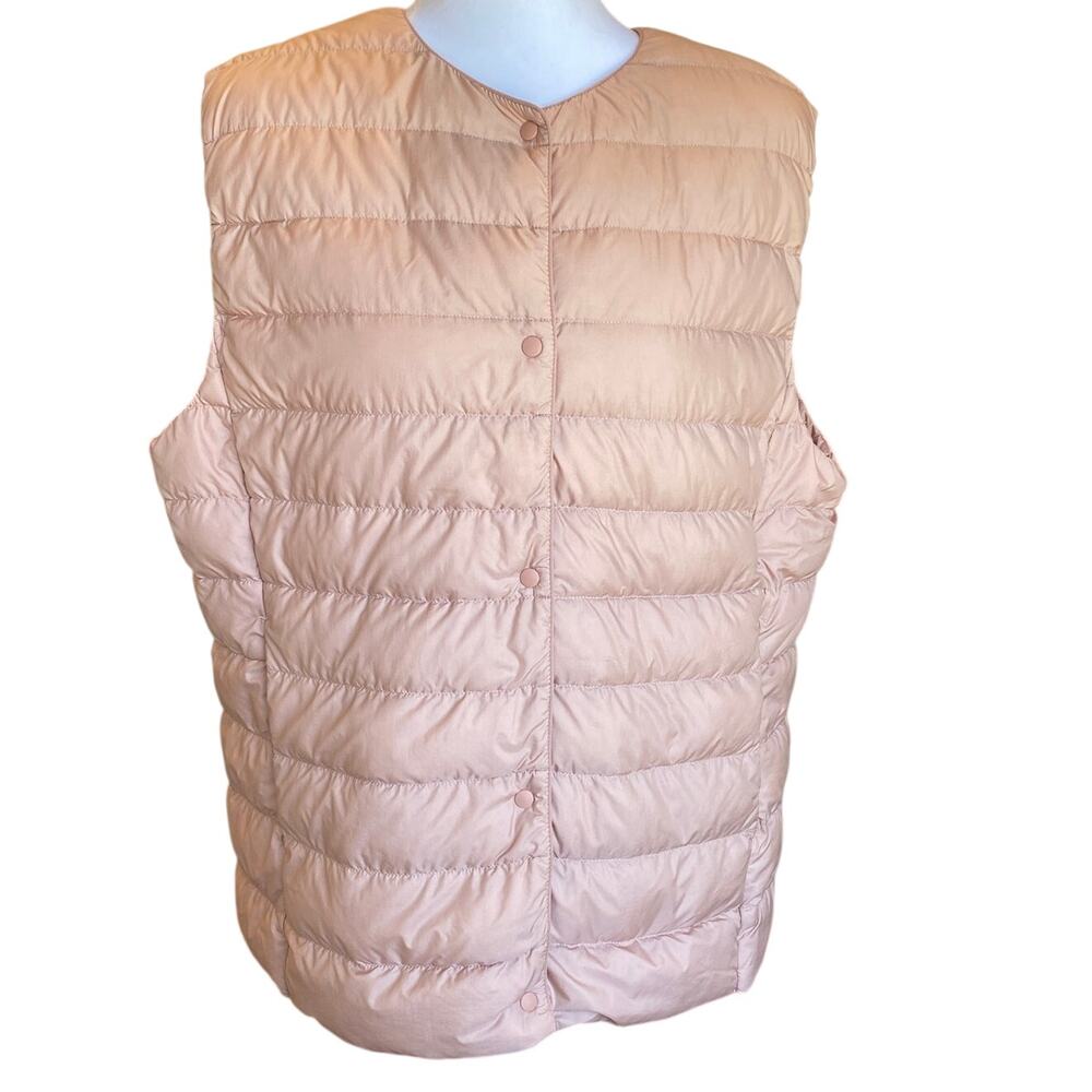 UNIQLO Ultra Light Down Vest Women's XXL Dusty Pink Packable with Bag Size XXL
